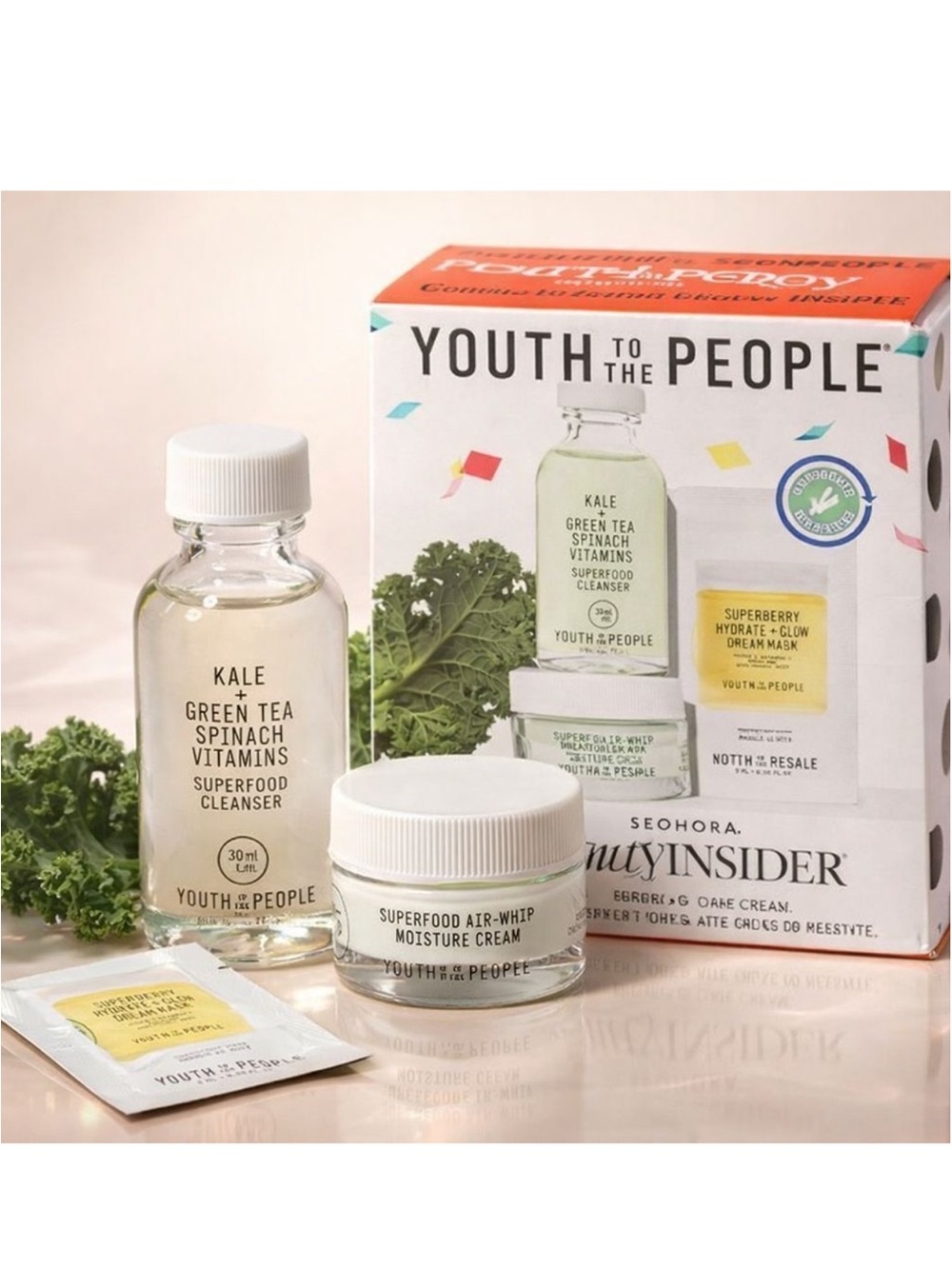 Youth To The People Superfood Cleanser & Moisture Cream Set - White